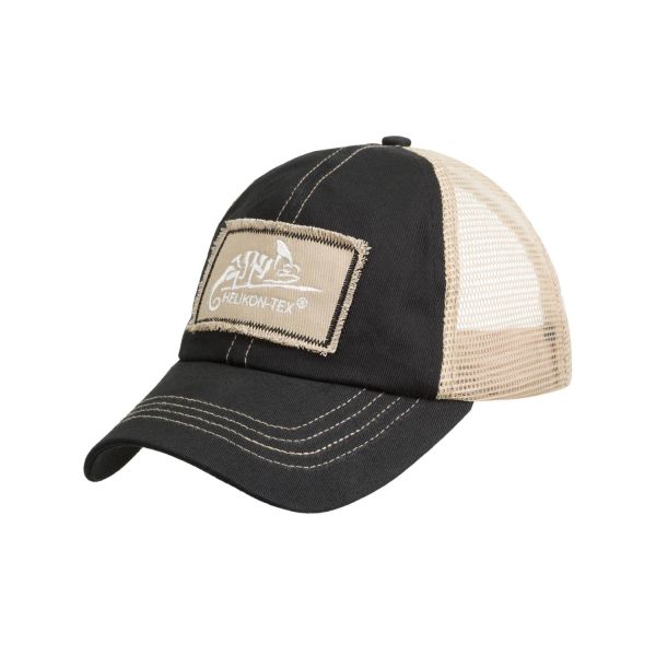 Бейсболка Trucker Logo Helikon, цвет BLACK/KHAKI