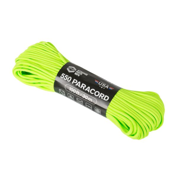 Паракорд 550 Paracord (100ft) Helikon, цвет - Neon Green
