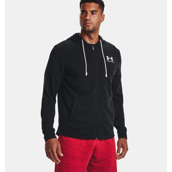 Толстовка Rival Terry LC FZ Under Armour, цвет Black (2XL)