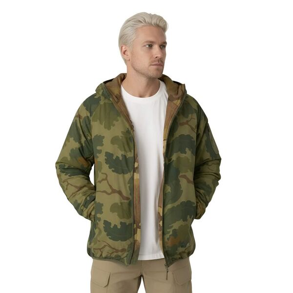 Куртка REVERSIBLE WOLFHOUND HOODIE Helikon, цвет  Mitchell Camo Leaf / Mitchell Camo Clouds