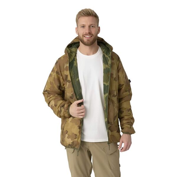 Куртка REVERSIBLE WOLFHOUND HOODIE Helikon, цвет  Mitchell Camo Leaf / Mitchell Camo Clouds