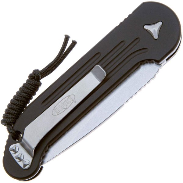 Складной нож Microtech LUDT stonewash сталь M390, рукоять Black Aluminum