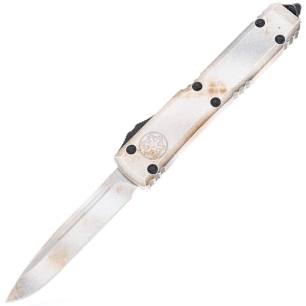 Автоматический нож Microtech Ultratech S/E Sandtrooper сталь M390, рукоять White Aluminum