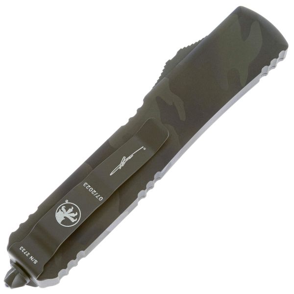Автоматический нож Microtech Ultratech T/E Camo сталь M390, рукоять OD Green Camo Aluminum