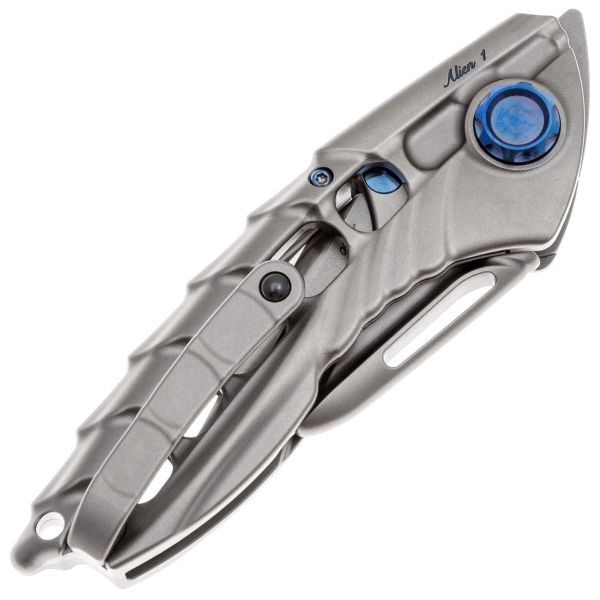 Складной нож Rike Knife Alien 1 сталь M390, рукоять Plain Ti