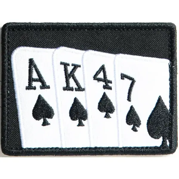 Нашивка, патч "Игральные карты АК-47" тактическая с липучкой