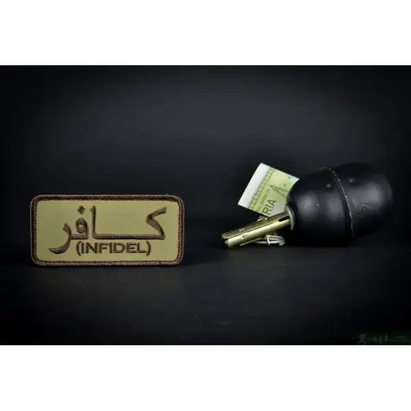 Нашивка, патч "INFIDEL, Неверный, арт 2" тактическая с липучкой. 