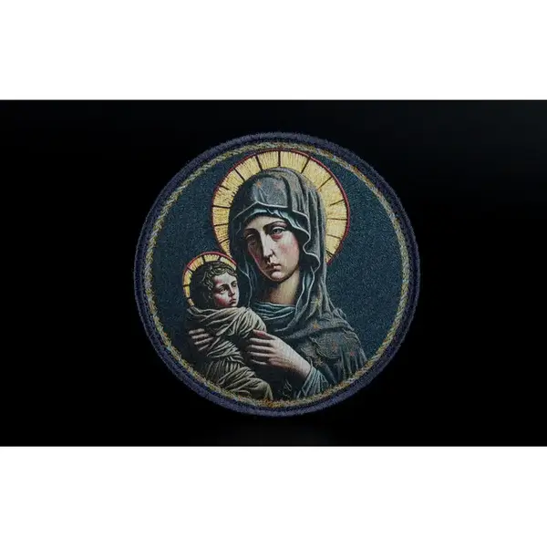 Нашивка, патч "Богородица" тактическая с липучкой.
