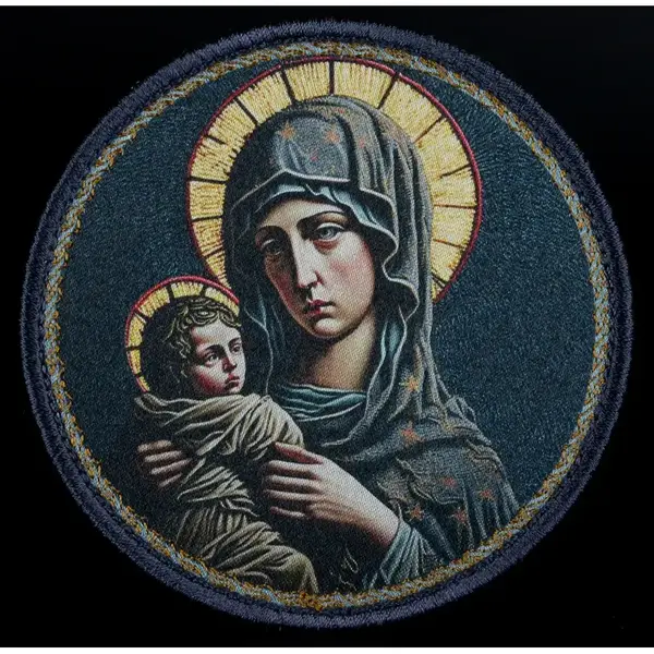 Нашивка, патч "Богородица" тактическая с липучкой.
