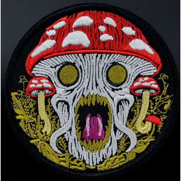 Нашивка, патч "Мухоморы" тактическая с липучкой."