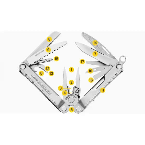 Мультитул с плоскогубцами и ножом LEATHERMAN Rebar Heathered Cranberry