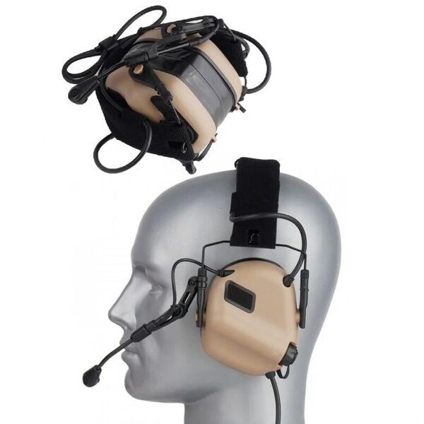 Активная гарнитура для стрельбы EARMOR M32 Plus Black с микрофоном для рации