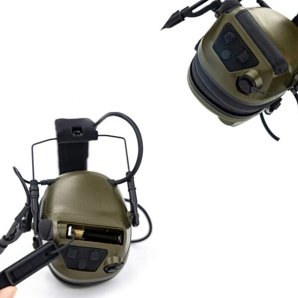 Активная гарнитура военного назначения EARMOR M33 Green с микрофоном для рации