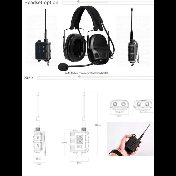 Кнопка Push-To-Talk с встроенной рацией для подключения наушников или гарнитуры FCS ANT-BK