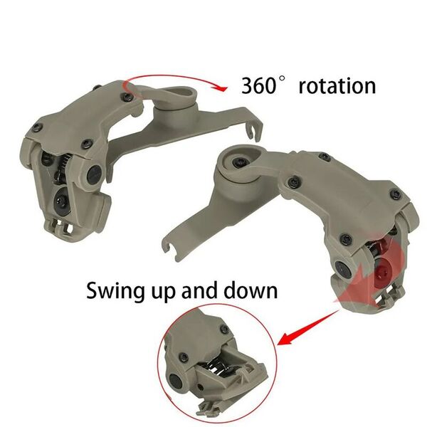 Крепления чебурашка поворотные TAC-SKY для наушников Sordin на шлем ARC rails