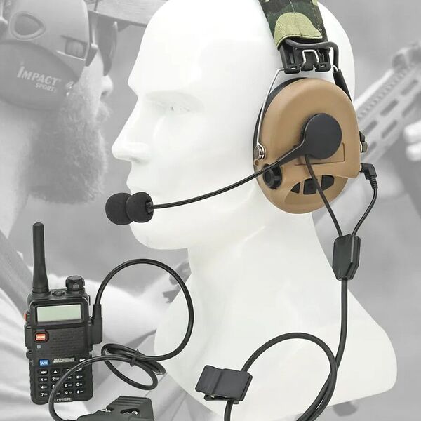 Гарнитура-микрофон TAC-SKY с кнопкой PTT для наушников Sordin