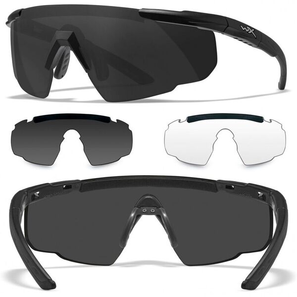Тактические очки для стрельбы с баллистической защитой WILEYX Saber Advanced Matte Black (Clear-Grey-Rust)