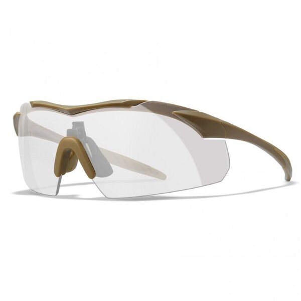Баллистические очки для стрельбы с защитой от осколков Wiley X Vapor Matte Tan (Clear-Grey)