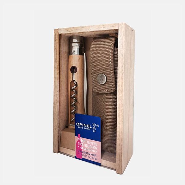 Складной нож со штопором и открывалкой бутылок Opinel Inox 10VRI