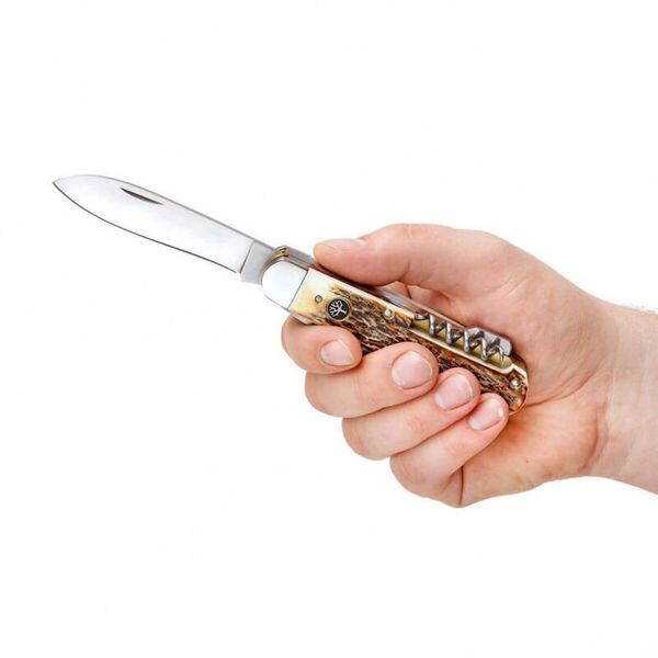 Мульти-инструмент с ножом BOKER Solingen Hunters Quadro Stag CPM-CruWear (Multi-Tool)