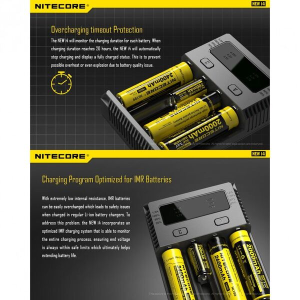 Зарядное устройство NITECORE NEW i4 (18650/16340 автоматическое определение)