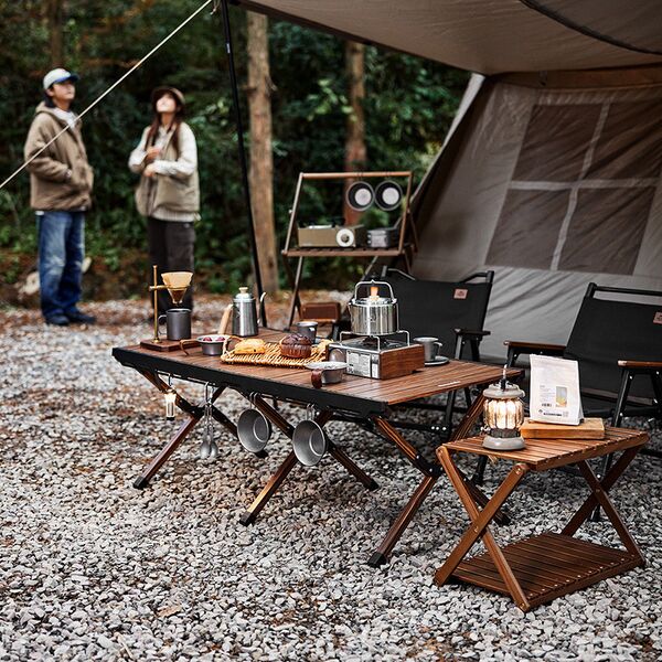 Складной стол NATUREHIKE 125х60см, 8,8кг, цвет ореховое дерево