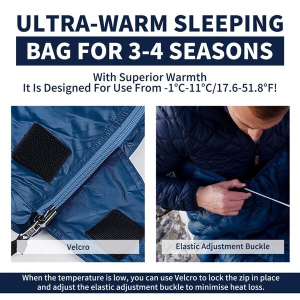 Спальный мешок NATUREHIKE Cicada Wing CW295 Blue (утиный пух)