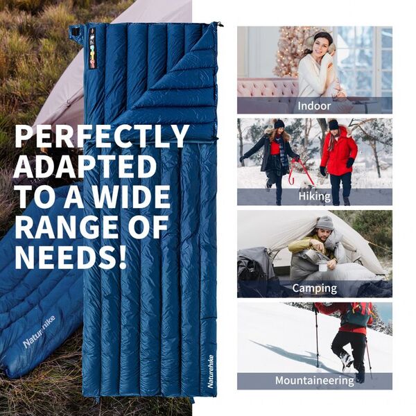 Спальный мешок NATUREHIKE Cicada Wing CW295 Blue (утиный пух)