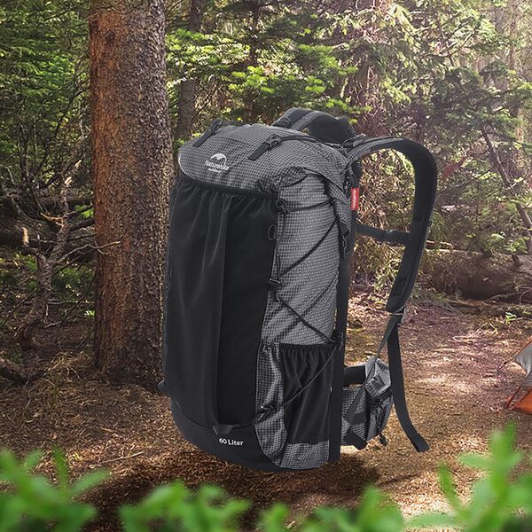 Рюкзак туристический NATUREHIKE Rock, 40L+5L, 26х18х56см, черный