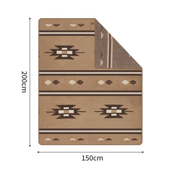 Одеяло шерстяное NATUREHIKE геометрический рисунок, 150х200см, хаки