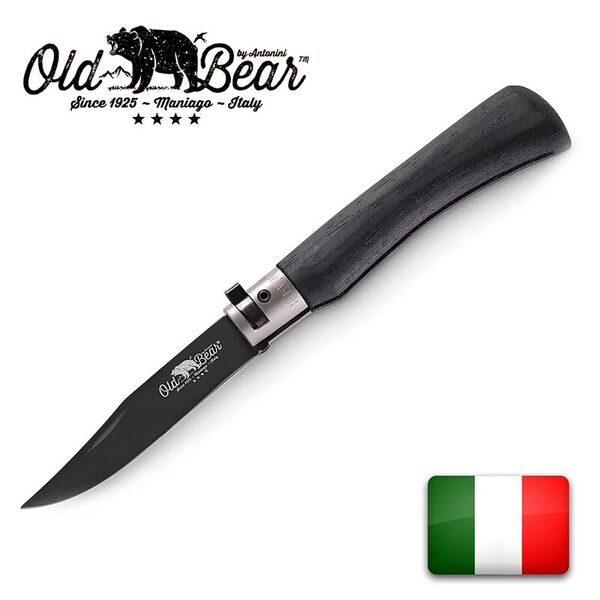 Складной нож OLD BEAR Total Black Size-XL Stainless PTFE Laminated Wood (10/23 см)