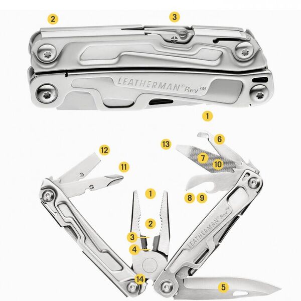 Карманный мультитул с инструментами LEATHERMAN Rev (Multi-Tool)