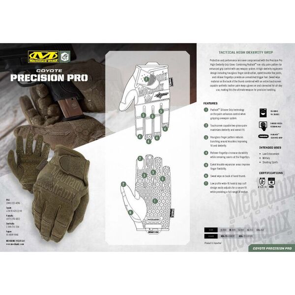 Тактические перчатки MECHANIX Precision Pro High-Dex Grip Coyote