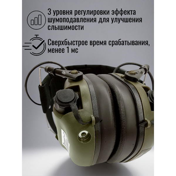 Активные наушники для стрельбы EARMOR M31 Green