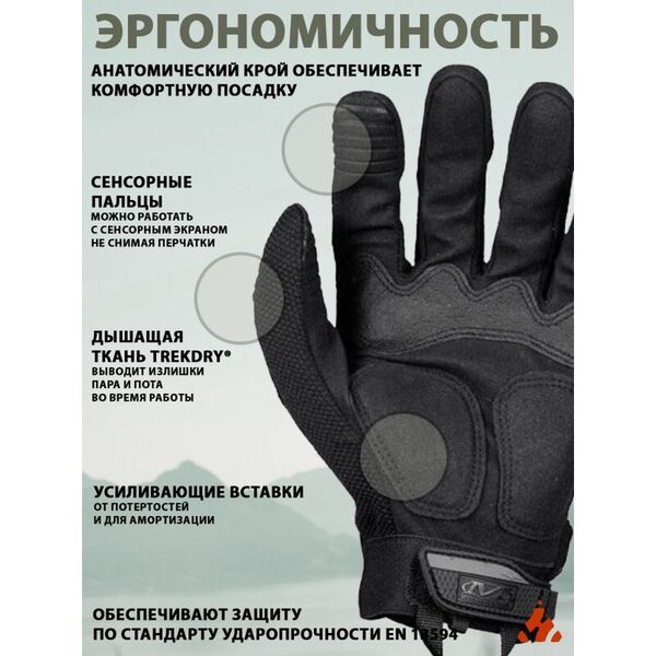 Тактические перчатки с защитой пальцев MECHANIX M-Pact Covert