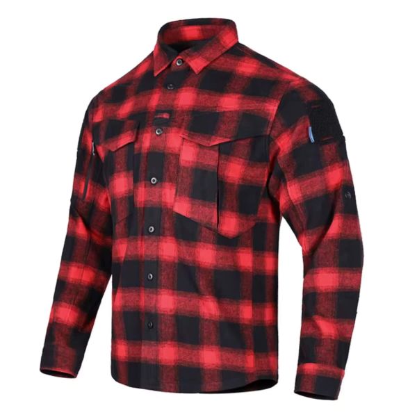 Рубашка Blue Label Longicorn Flannel EmersonGear, цвет Red Black Рубашка Blue Label Longicorn Flannel EmersonGear, цвет Red Black