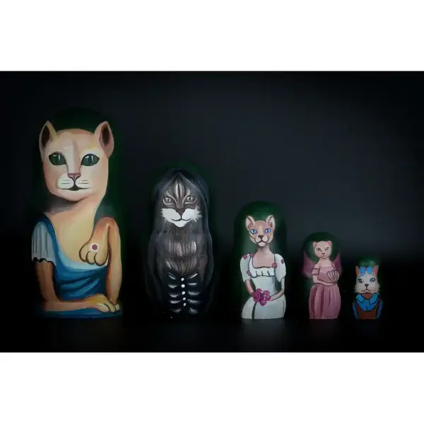 Русская авторская матрешка кошки 