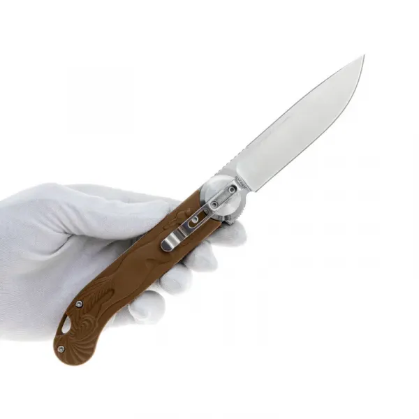 Складной нож Перемен Мысь stonewash 8Cr14MoV, рукоять Brown FRN