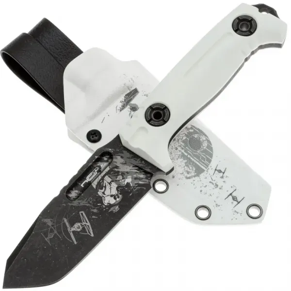 Туристический нож N.C.Custom Ultras Stormtrooper blackwash сталь D2 рукоять White G10