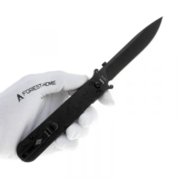 Складной нож Перемен Зубры blackwash 8Cr14MoV, рукоять Black FRN