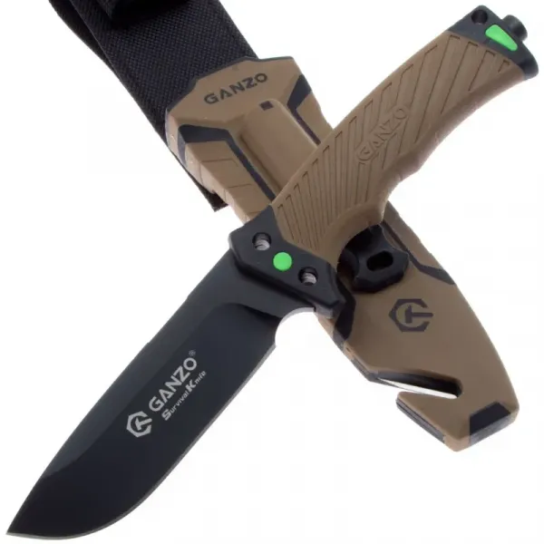 Туристический нож Ganzo G8012 vers.2.0 cталь 8Cr13MoV, рукоять ABS/TPE