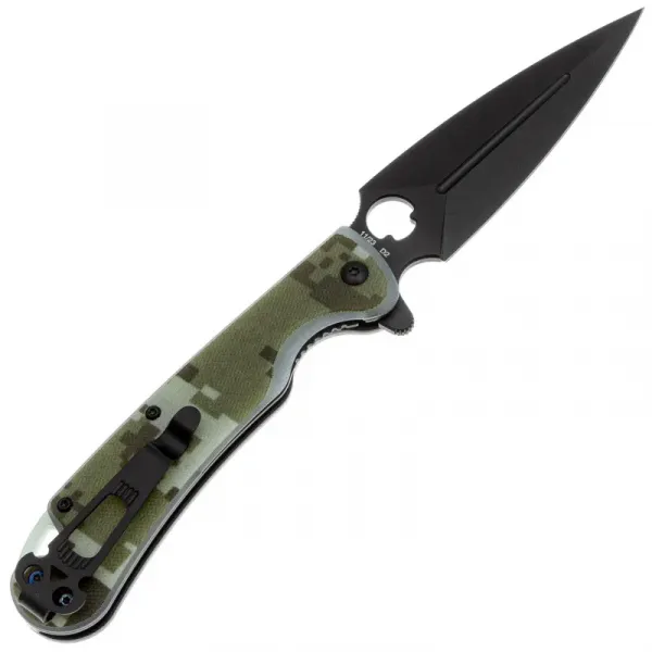 Складной нож Daggerr Arrow Flipper DLC сталь D2, рукоять Camo G10