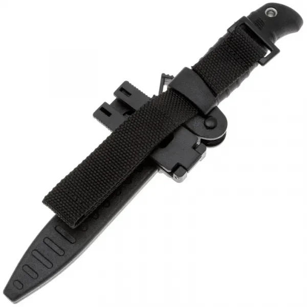 Туристический нож Кизляр Таран сталь AUS-8 черный, рукоять эластрон Черный/ножны АБС