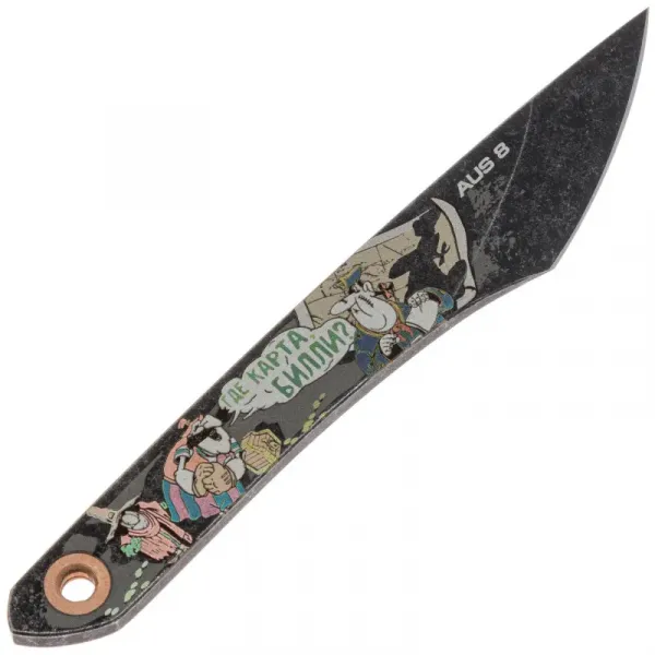 Нож N.C. Custom киридаши Остров Сокровищ blackwash сталь AUS-8