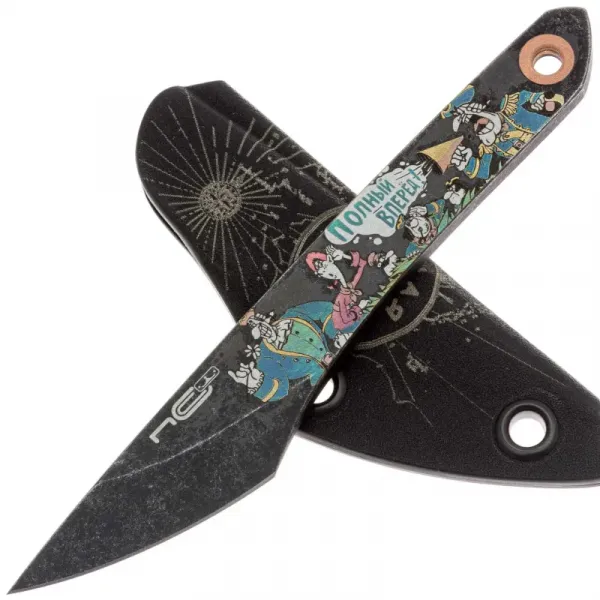 Нож N.C. Custom киридаши Остров Сокровищ blackwash сталь AUS-8