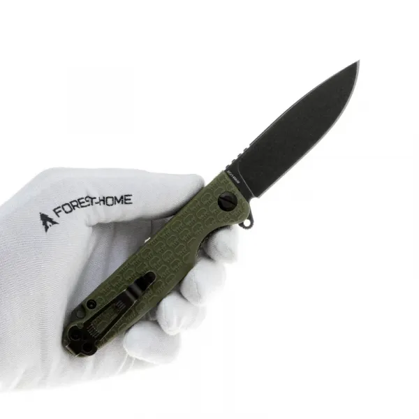 Складной нож Daggerr Dopey DL blackwash сталь 8Cr14MoV, рукоять Olive FRN