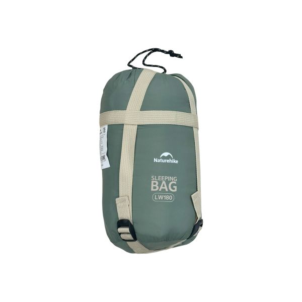Мешок спальный Naturehike NH21MSD09 мини LW180, размер M, зеленый, молния слева, 6927595777930L