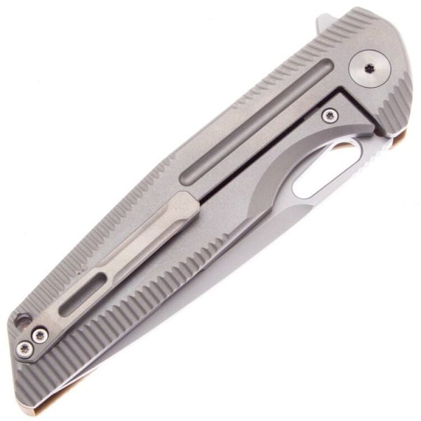 Складной нож Rike Knife 802G сталь 154CM, рукоять Brown G10/Ti