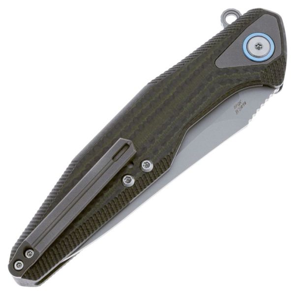 Складной нож Rike Knife Tulay CF сталь 154CM, рукоять Green CF