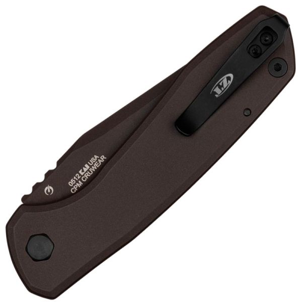 Складной нож ZT 0512 Auto ceracote сталь CPM Cru-Weart, рукоять Micarta/Ti bronze